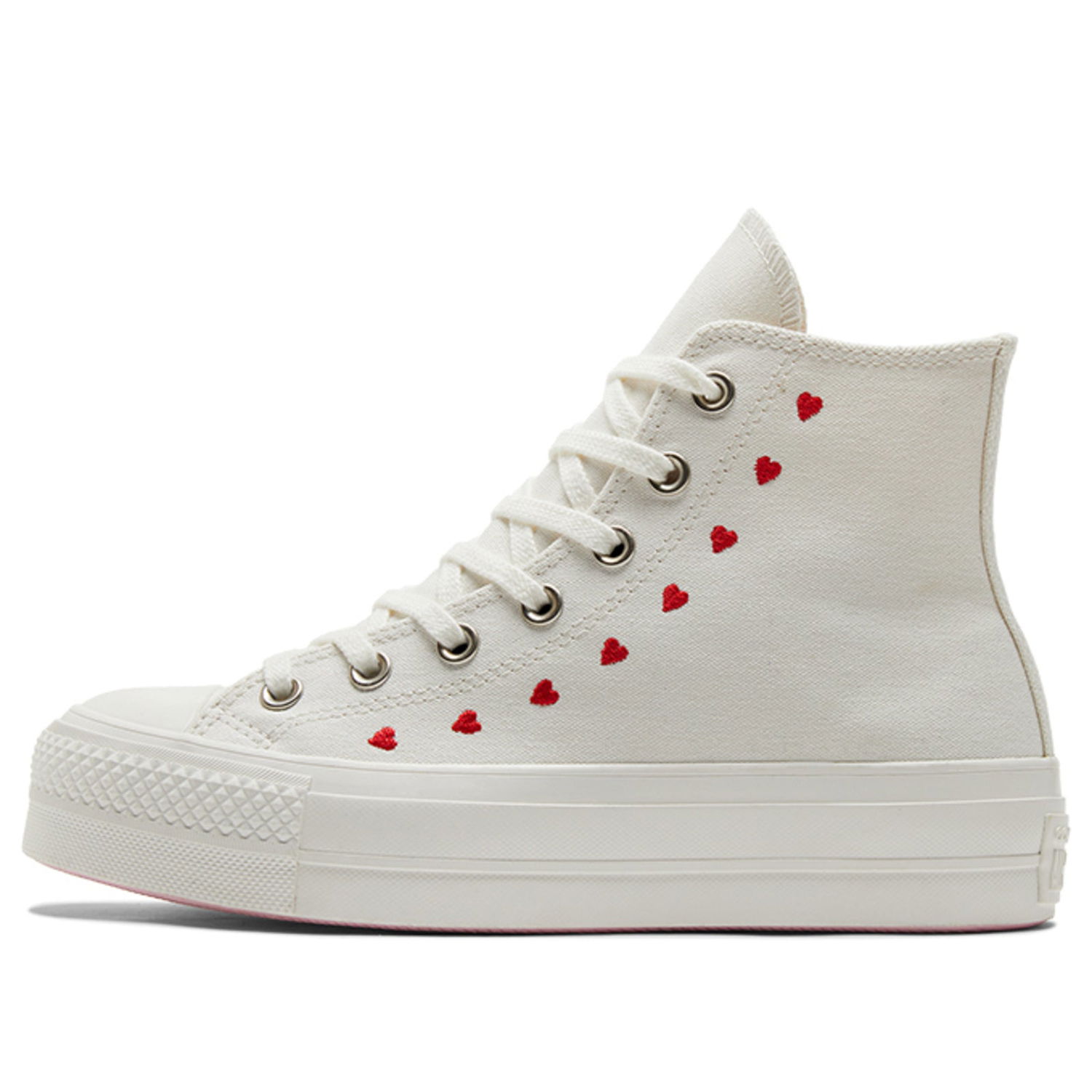 Tenisky a topánky Converse Chuck Taylor All-Star Lift Hi "Embroidered Hearts" W Biela | A01599C, 0