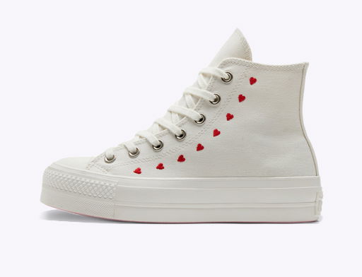 Tenisky a topánky Converse Chuck Taylor All-Star Lift Hi "Embroidered Hearts" W Biela | A01599C