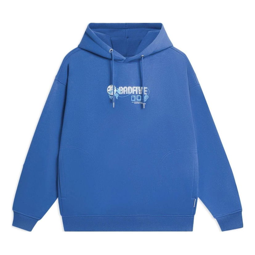 Mikina Li-Ning BadFive Graphic Print Hoodie Modrá | AWDSC09-1