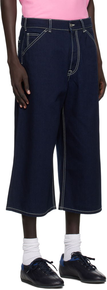 Šortky Acne Studios Acne Studios Embroidered Denim Shorts Navy | CE0072-, 1