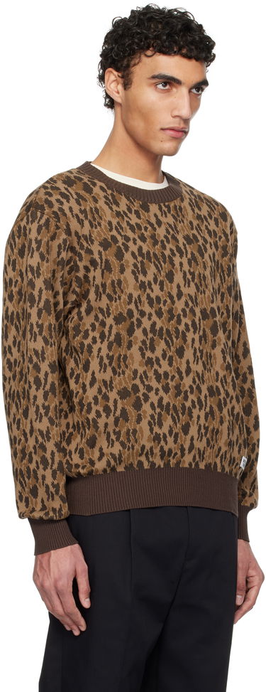 Sveter WACKO MARIA WACKO MARIA Leopard Jacquard Knit Sweater Hnedá | 25SSE-WMK-KN05, 1