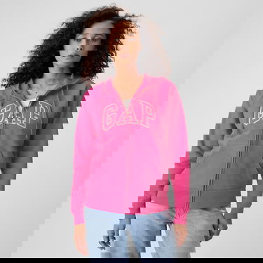 Mikina GAP Sweatshirt Logo Full Zip Hoodie Sizzling Fuchsia XL Ružová | 873024-11, 0
