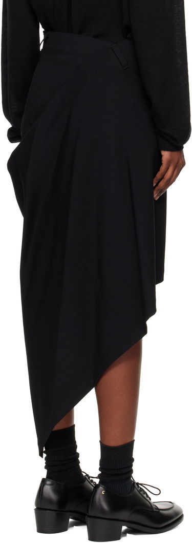 Sukňa Junya Watanabe Junya Watanabe Draped Wool Midi Skirt Čierna | JP-S001-051-1, 2