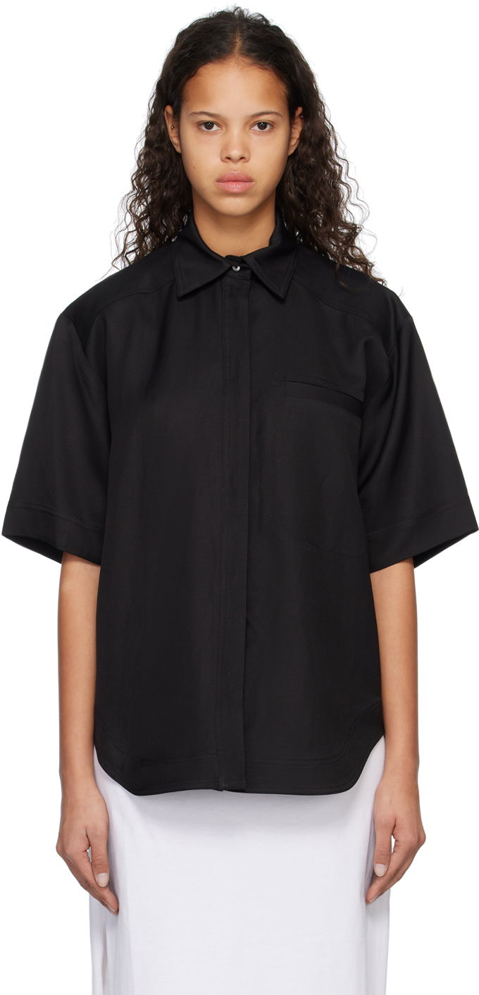 Košeľa Loulou de Saison Loulou de Saison Moheli Short Sleeve Shirt Čierna | MOHELI, 0