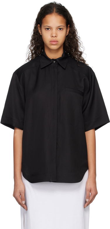 Košeľa Loulou de Saison Loulou de Saison Moheli Short Sleeve Shirt Čierna | MOHELI, 0