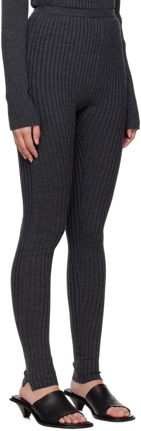 Legíny TOTEME TOTEME High-Rise Ribbed Knit Leggings Šedá | 231-2003-321, 1