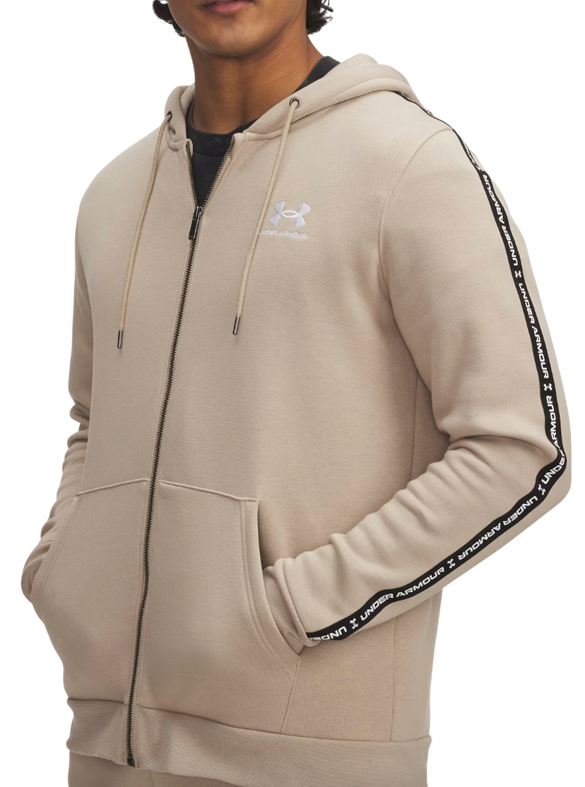 Mikina Under Armour Icon Fleece Taped Full-Zip Hoodie Béžová | 1390298-299