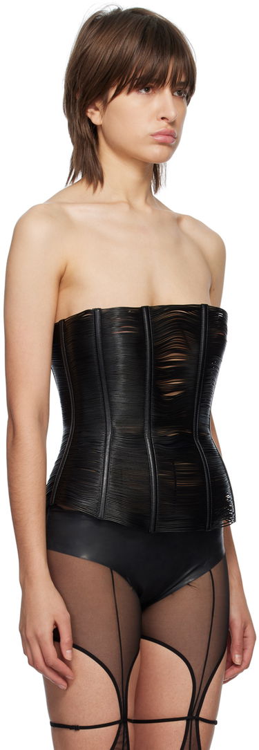 Podprsenka Miaou Miaou Hannah Jewett Flux Faux-Leather Corset Čierna | 7088VLBLK, 1