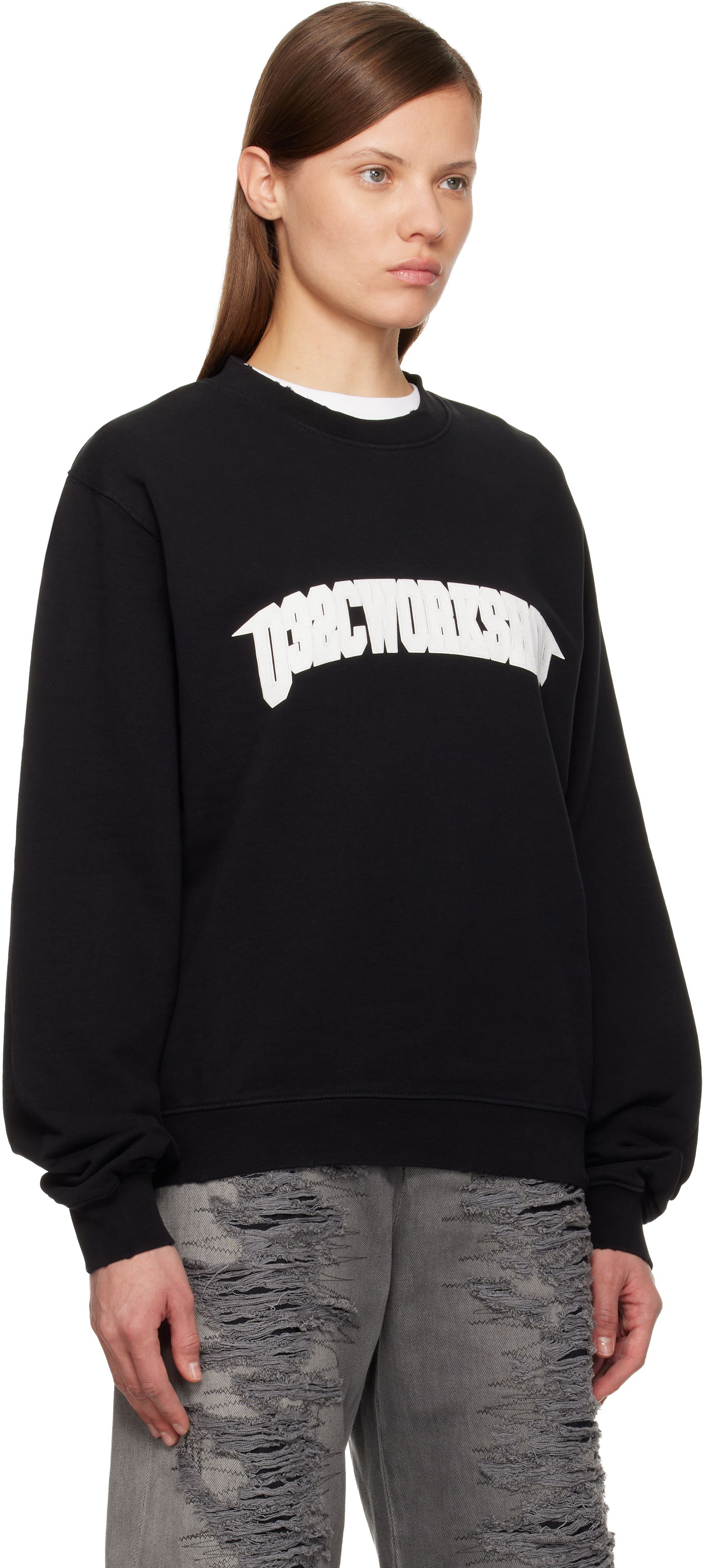 Mikina 032C One Dollar Bill TRBC WORKSHOP Print Crewneck Sweatshirt Čierna | F25-URC-0512-050-W, 1