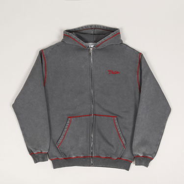 Mikina Butter Goods Butter Goods Jive Zip-Up Hoodie Šedá | butter-goods-jive-zip-thru-hoodie-washed-black, 0