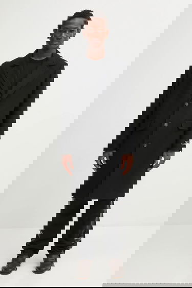 Kabáty Lacoste Wool Blend Coat Čierna | BH5935, 0