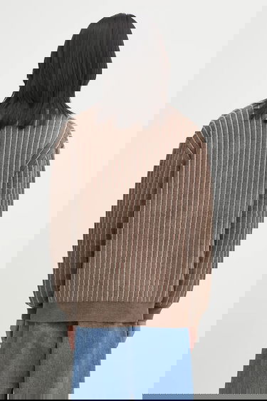 Sveter Drôle de Monsieur Drôle de Monsieur Le Cardigan Monogramme Striped Cardigan Hnedá | I.CA159.VI024, 2