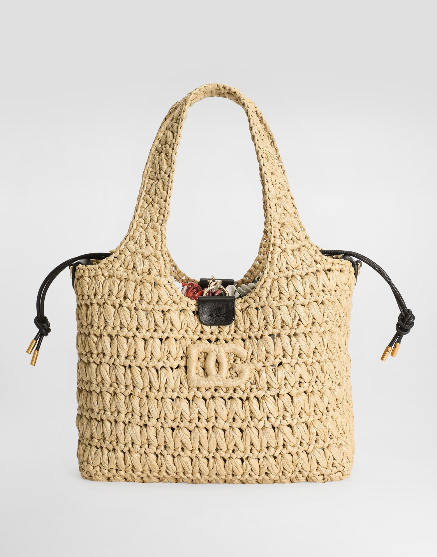 Tote bag Dolce & Gabbana Dolce & Gabbana Raffia Crochet Shopping Bag Béžová | BB7750A6A578Z869, 0