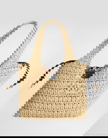 Tote bag Dolce & Gabbana Dolce & Gabbana Raffia Crochet Shopping Bag Béžová | BB7750A6A578Z869, 0