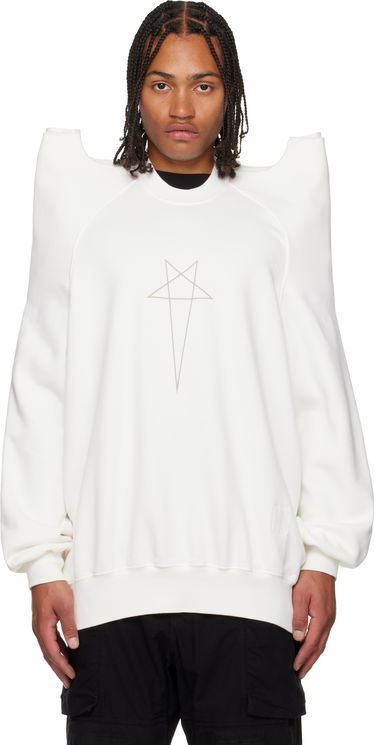 Mikina Rick Owens Concordians Tecsweat Padded Shoulder Sweatshirt Biela | DU02E7272 FEP3, 0