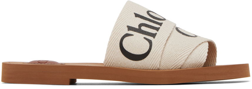 Tenisky a topánky CHLOÉ Woody Flat Slide Sandals Béžová | CHC22U188Z3, 0
