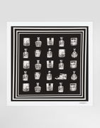 Silk Scarf With Glassware Print
