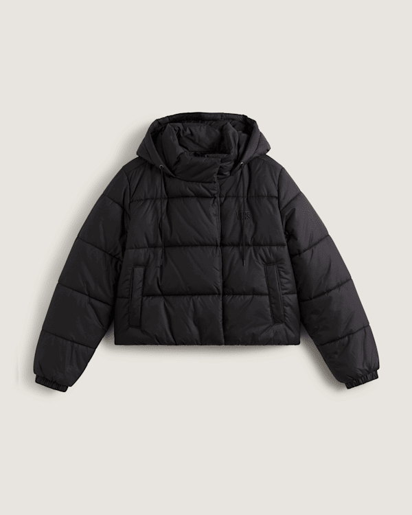 Prešívaná bunda Vans Vans Hillgate Cropped Puffer Jacket XXL Čierna | VN000PK1BLK, 0