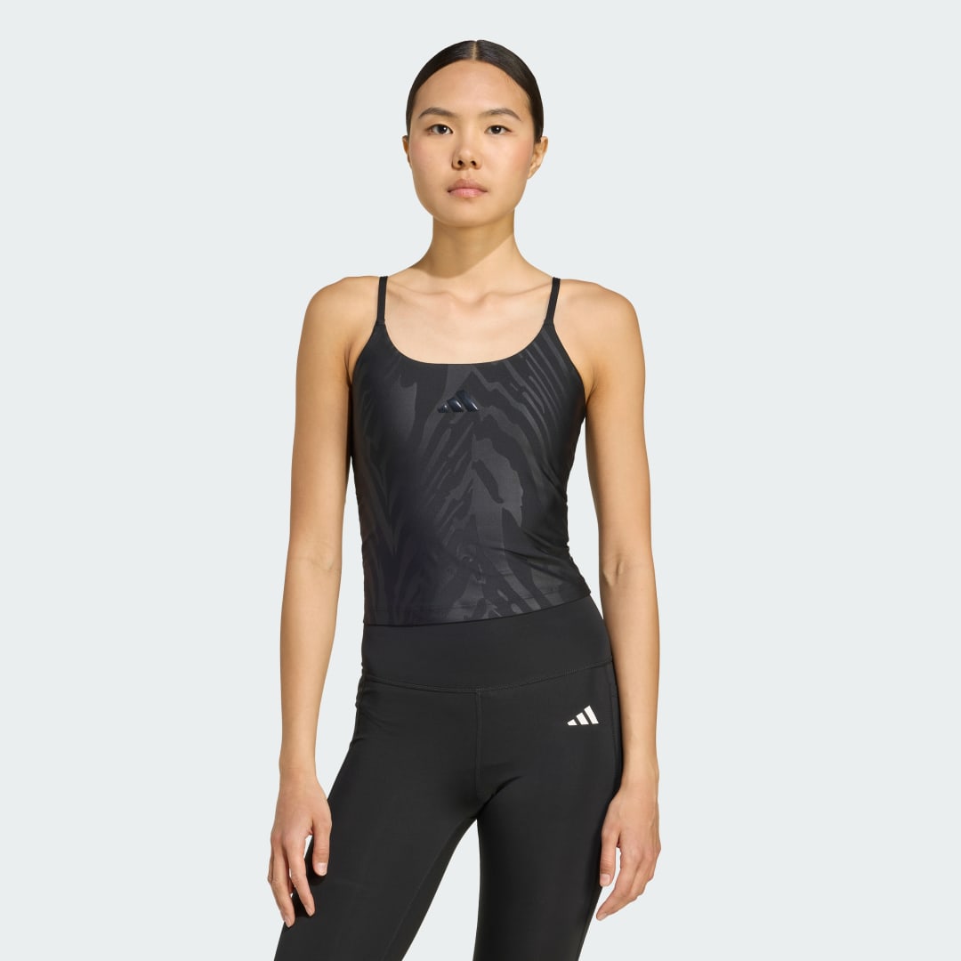 Tielko adidas Performance Optime Allover Print Training Tank Top Čierna | JV6961, 0