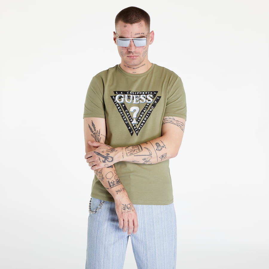 Tričko GUESS Triangle Logo T-shirt Zelené | M2BI43J1314-G8CK, 0