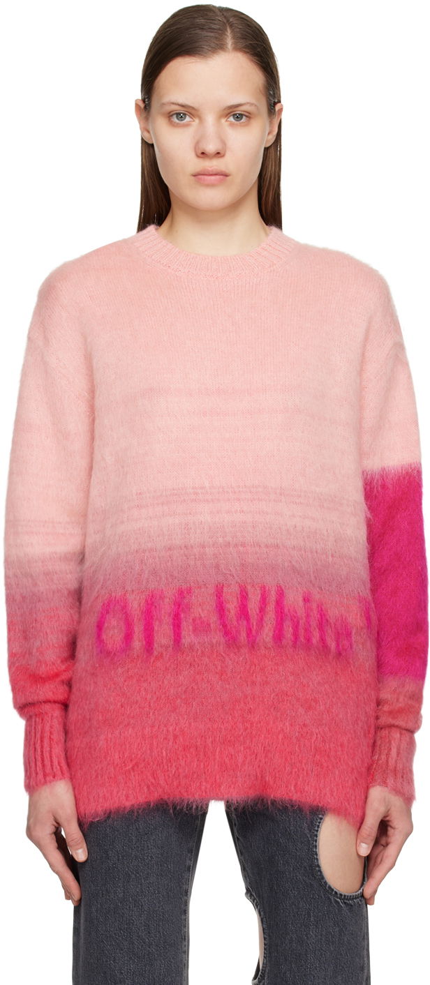 Sveter Off-White Off-White Gradient Sweater Ružová | OWHE084S23KNI0012632, 0