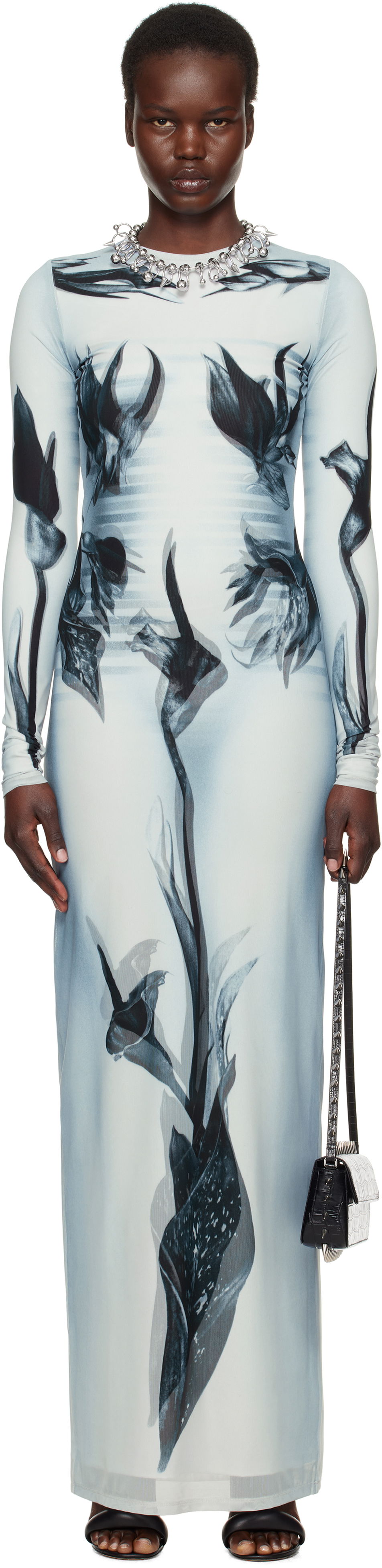 Šaty Jean Paul Gaultier Jean Paul Gaultier 'The Flower Body Morphing Marinière' Maxi Dress Modrá | 25/33-F-RO371-T581-010200, 0
