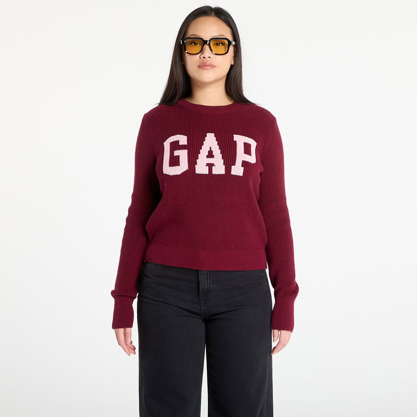 Sveter GAP Knitted Logo Sweater Vínová | 796841-02