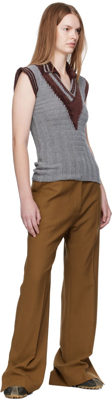 Polo tričko KIKO KOSTADINOV Kiko Kostadinov Quimby Sleeveless Polo Top Šedá | KKWAW25KN12-131, 3