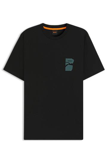 Tričko BOSS Regular-fit T-shirt in cotton with printed artwork Čierna | 50554610