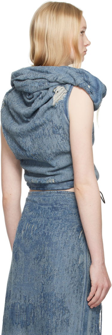 Sukňa Diesel Diesel De-Vania-Fsg Distressed Denim Cowl Neck Top Modrá | A18944 068RQ, 2