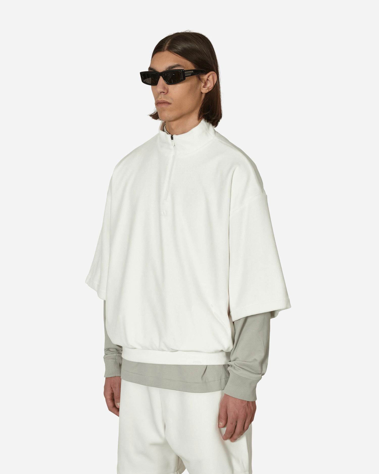Mikina adidas Originals Basketball Velour Half Zip Sweatshirt Biela | IA1991 001, 1