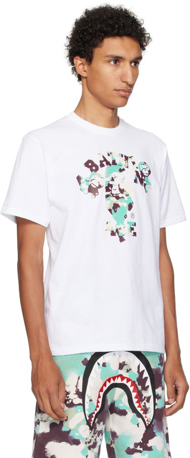 Tričko BAPE A Bathing Ape Map Camo College Milo Tee Biela | 002TEL301007M, 1