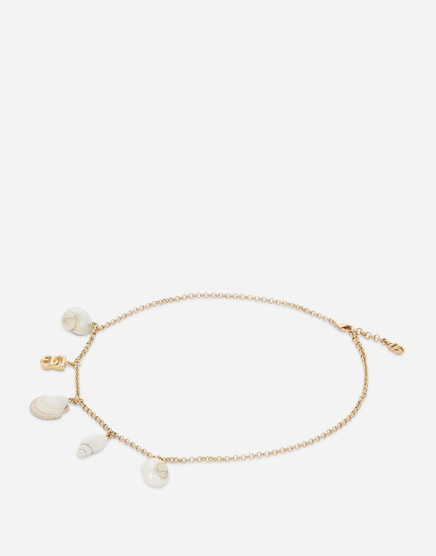 Náhrdelník Dolce & Gabbana Gold Chain Necklace With Seashells And Logo Pendant Metalická | WNQ6C5W1111ZOO00, 1