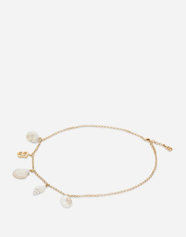 Náhrdelník Dolce & Gabbana Gold Chain Necklace With Seashells And Logo Pendant Metalická | WNQ6C5W1111ZOO00, 1