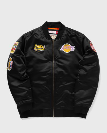 Bomber bunda Mitchell & Ness NBA SATIN BOMBER JACKET LOS ANGELES LAKERS Čierna | OJZP5927-LALYYPPPBLCK, 0