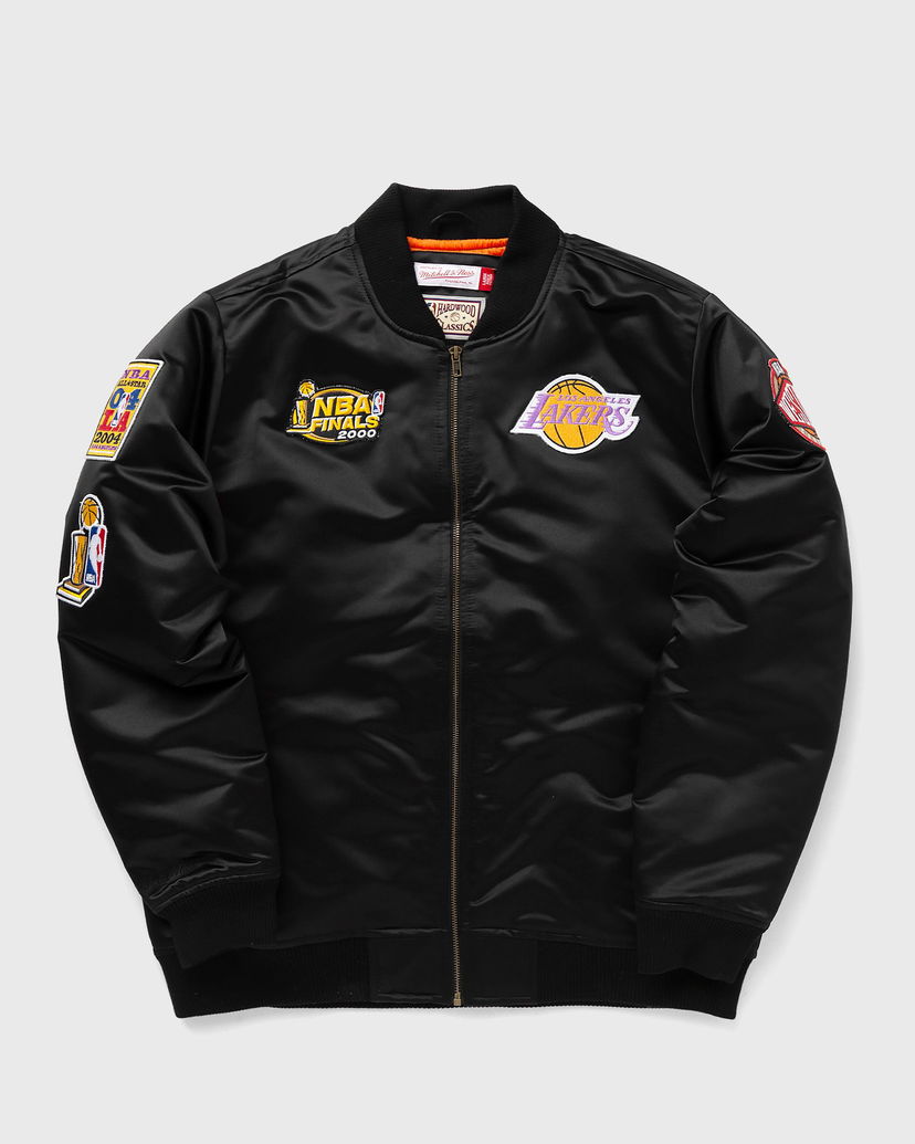 Bomber bunda Mitchell & Ness NBA SATIN BOMBER JACKET LOS ANGELES LAKERS Čierna | OJZP5927-LALYYPPPBLCK