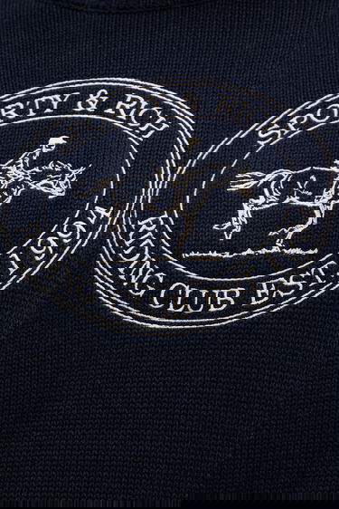 Sveter Sporty & Rich Sporty & Rich Riding Club Knitted Sweater Navy | WS065612244BL106, 3