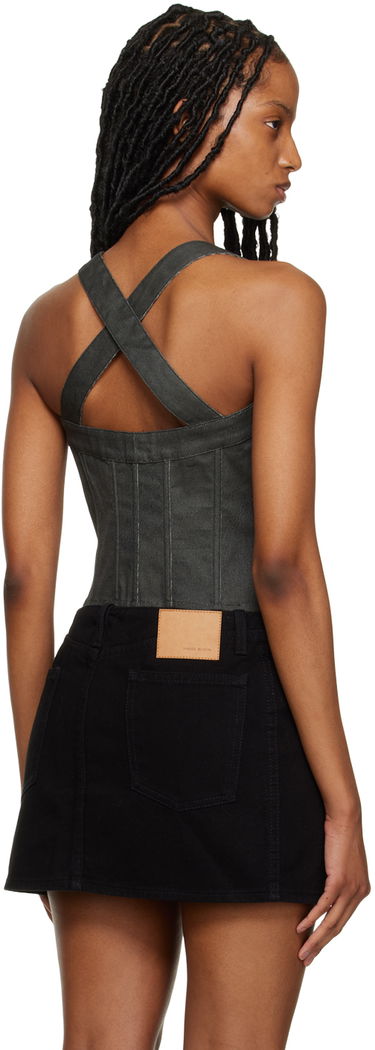 Tielko Miaou Miaou Valda Graphic Print Corset Top Červená | 4014TKROM, 2