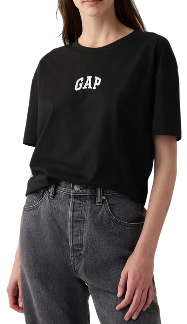 Tričko GAP T-shirt Logo Boyfriend Čierna | 407990-01, 0