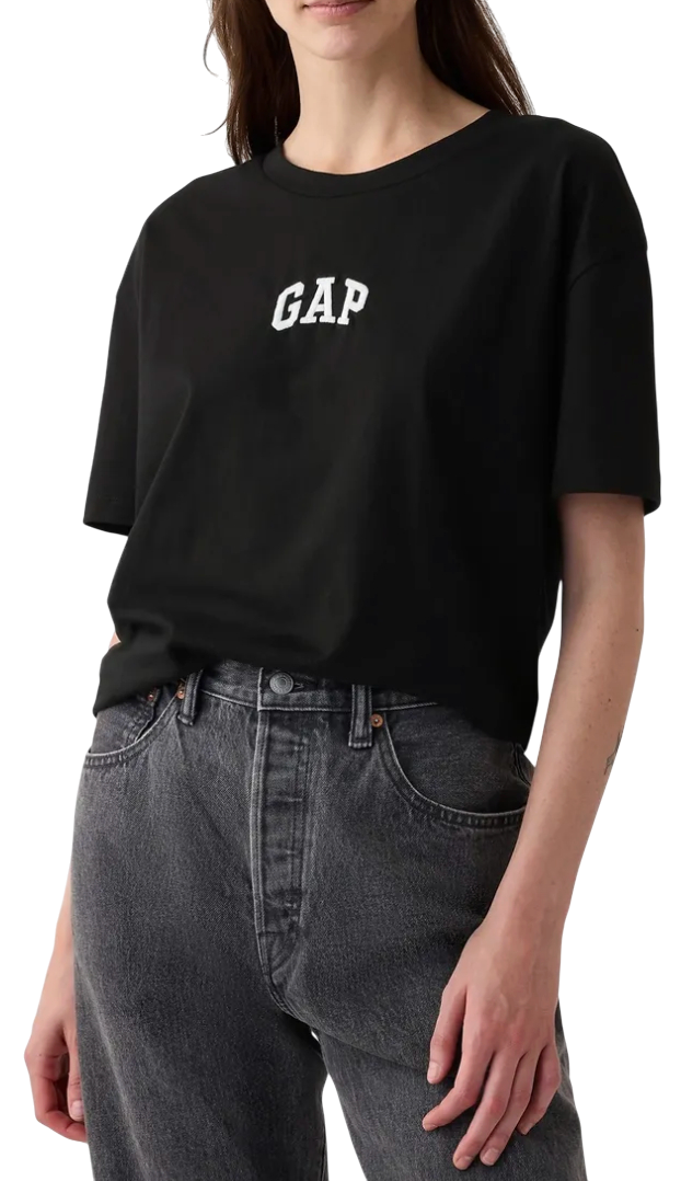 Tričko GAP T-shirt Logo Boyfriend Čierna | 407990-01, 0
