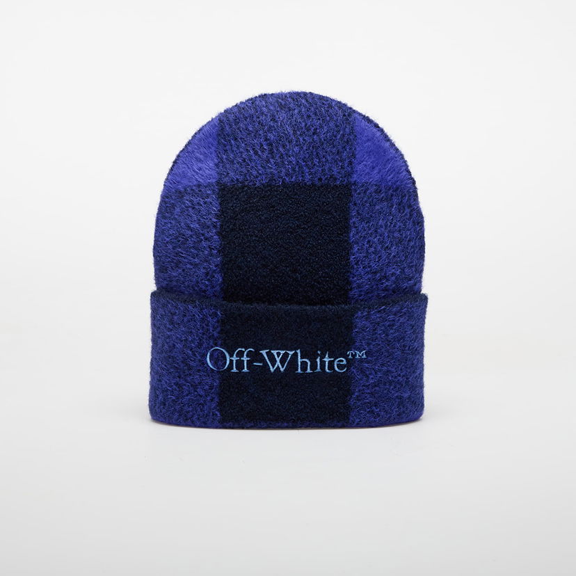 Kulicha Off-White Off-White Bookish Check Lo Beanie Modrá | OWLC01BF25KNI0034740