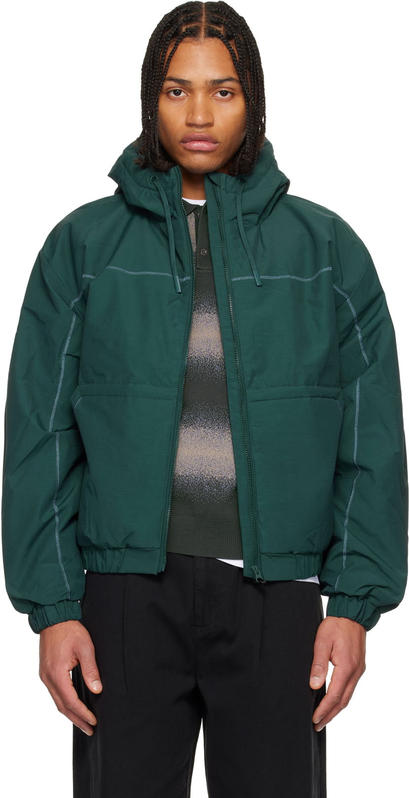 Prešívaná bunda Dime Hooded Quilted Ripstop Puffer Jacket Zelené | DIMEHO253EME