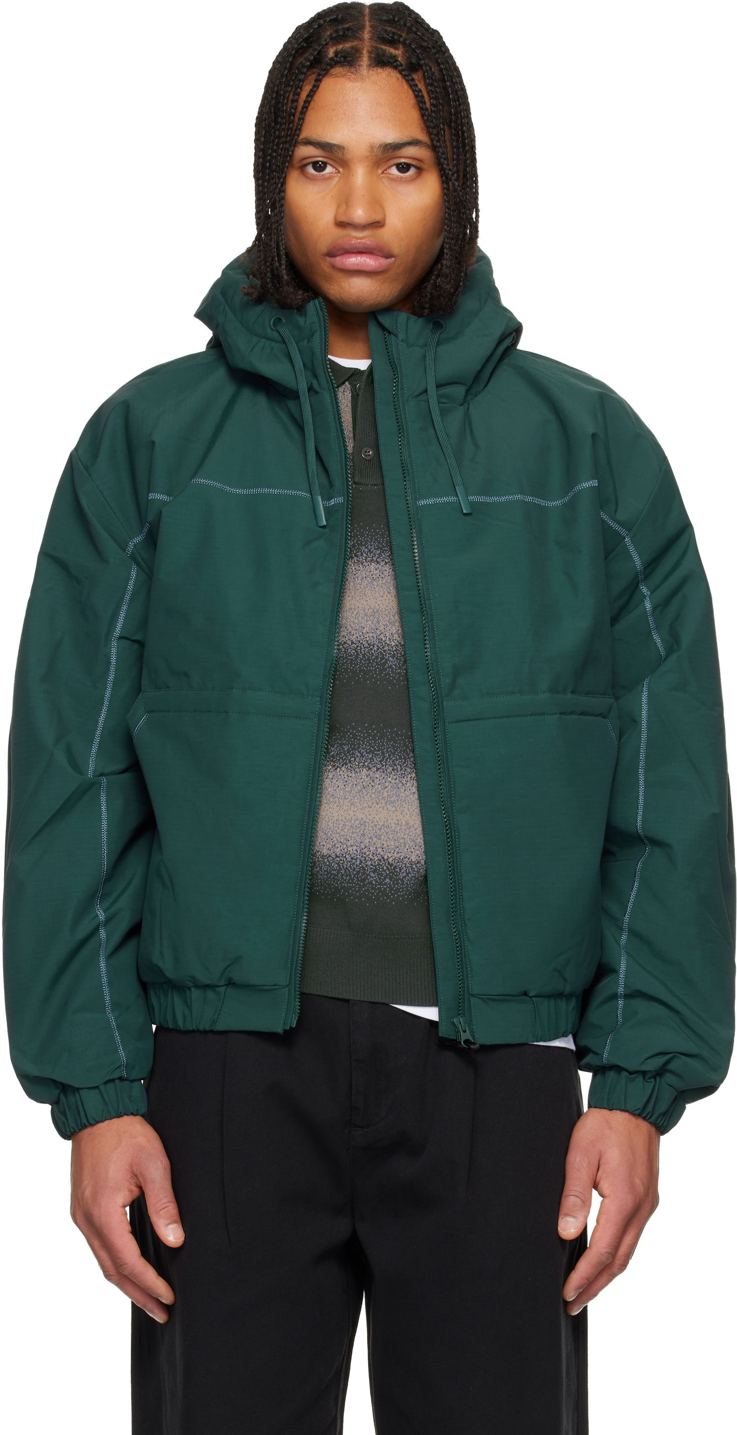 Prešívaná bunda Dime Hooded Quilted Ripstop Puffer Jacket Zelené | DIMEHO253EME, 0