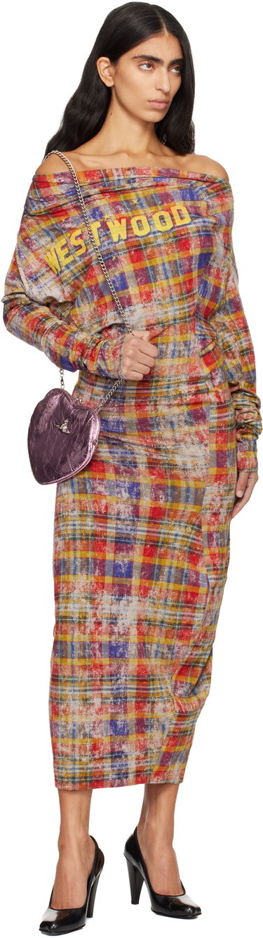 Kabelka Vivienne Westwood Belle Crinkled Metallic Heart Frame Bag with Chain Ružová | 4B01000CW-L00A7-, 3