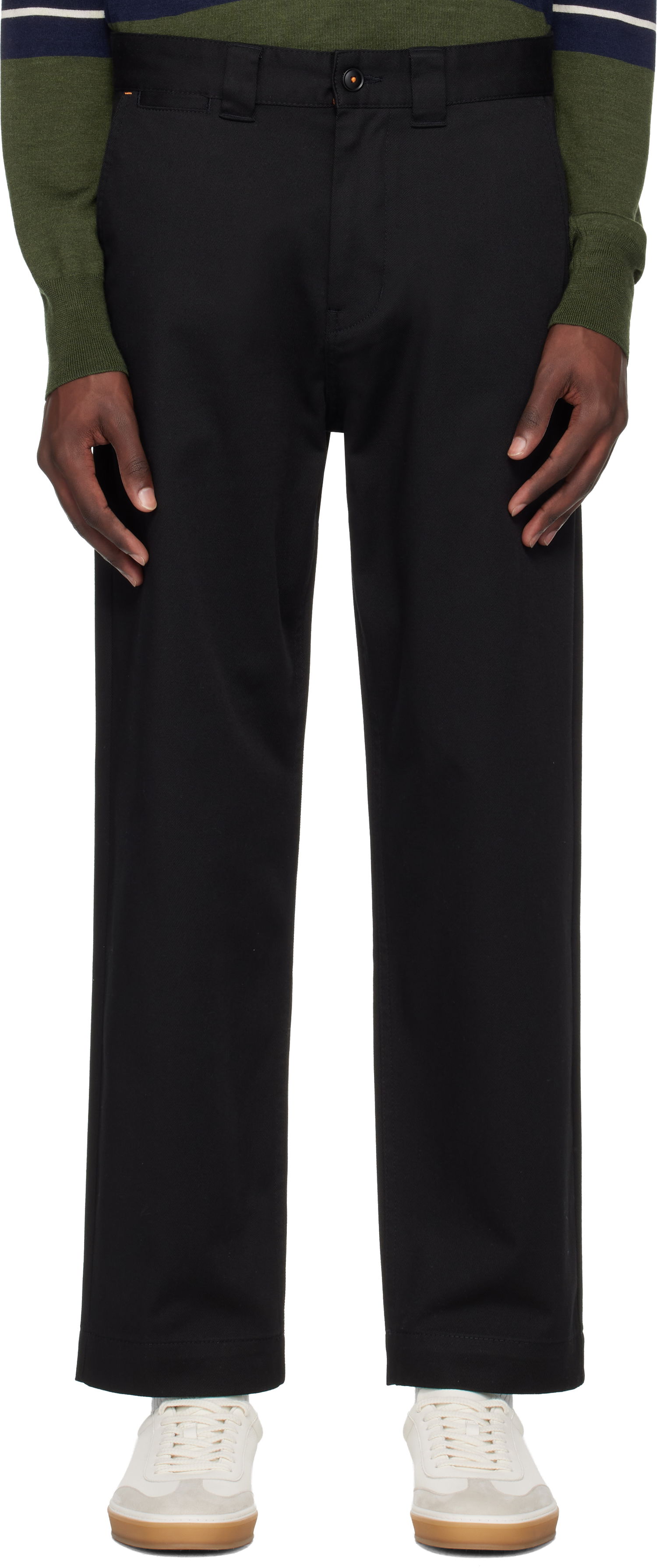 Nohavice BOSS BOSS Logo Patch Straight Leg Trousers Čierna | 50545304, 0
