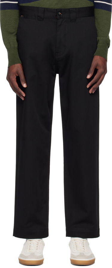Nohavice BOSS BOSS Logo Patch Straight Leg Trousers Čierna | 50545304, 0