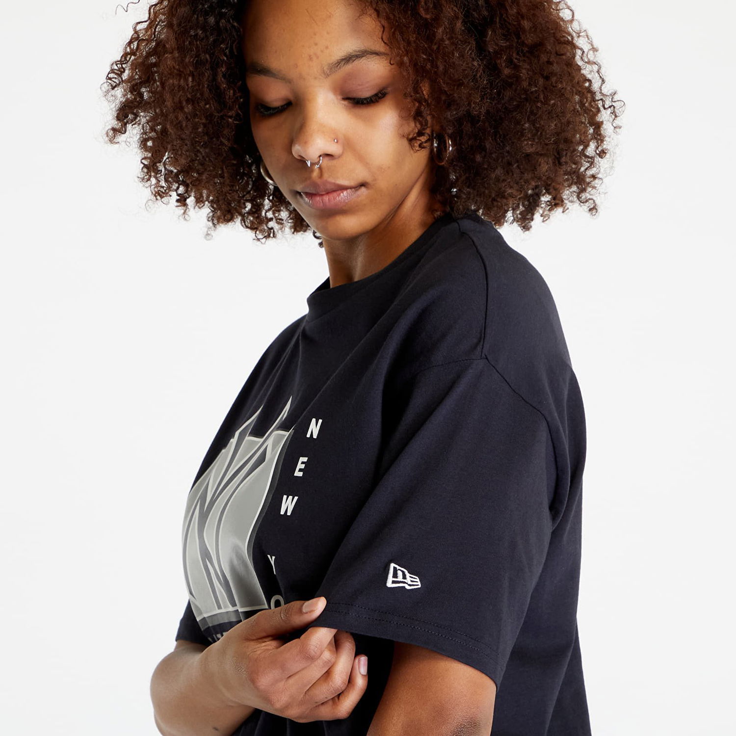 Tričko New Era New York Yankees Team Wordmark Oversized Tee Čierna | 60332163, 0