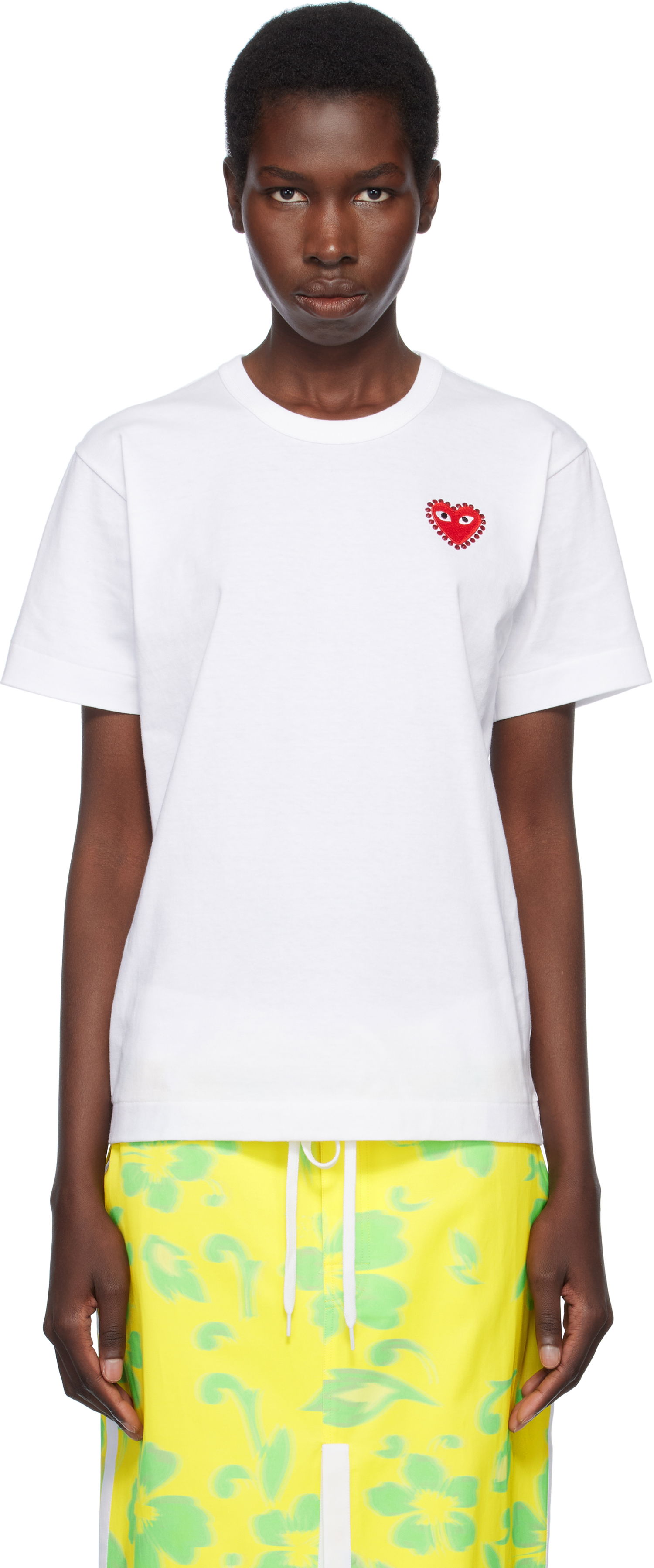 Tričko Comme des Garçons CDG Play Rhinestone Heart T-Shirt Biela | AX-T801-051, 0