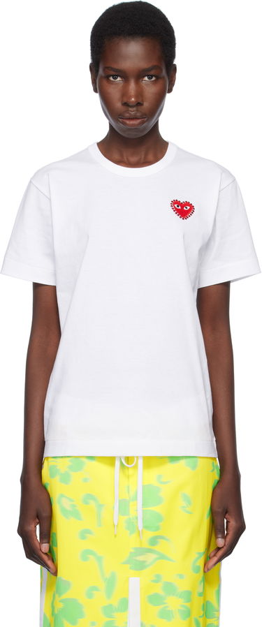 Tričko Comme des Garçons CDG Play Rhinestone Heart T-Shirt Biela | AX-T801-051, 0