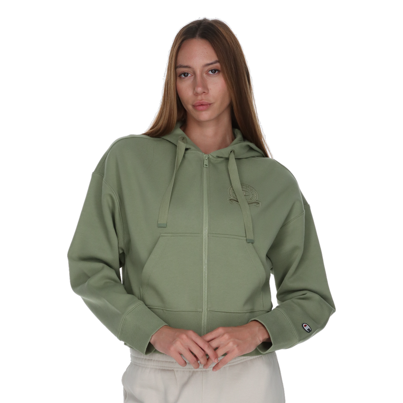 Mikina Champion Hooded Full Zip Sweatshirt Zelené | 118584-GS046
